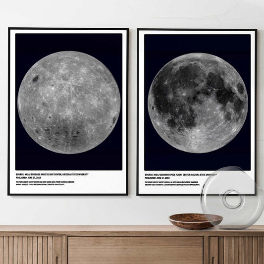Moon Near and Far side posters - Poster Kingz