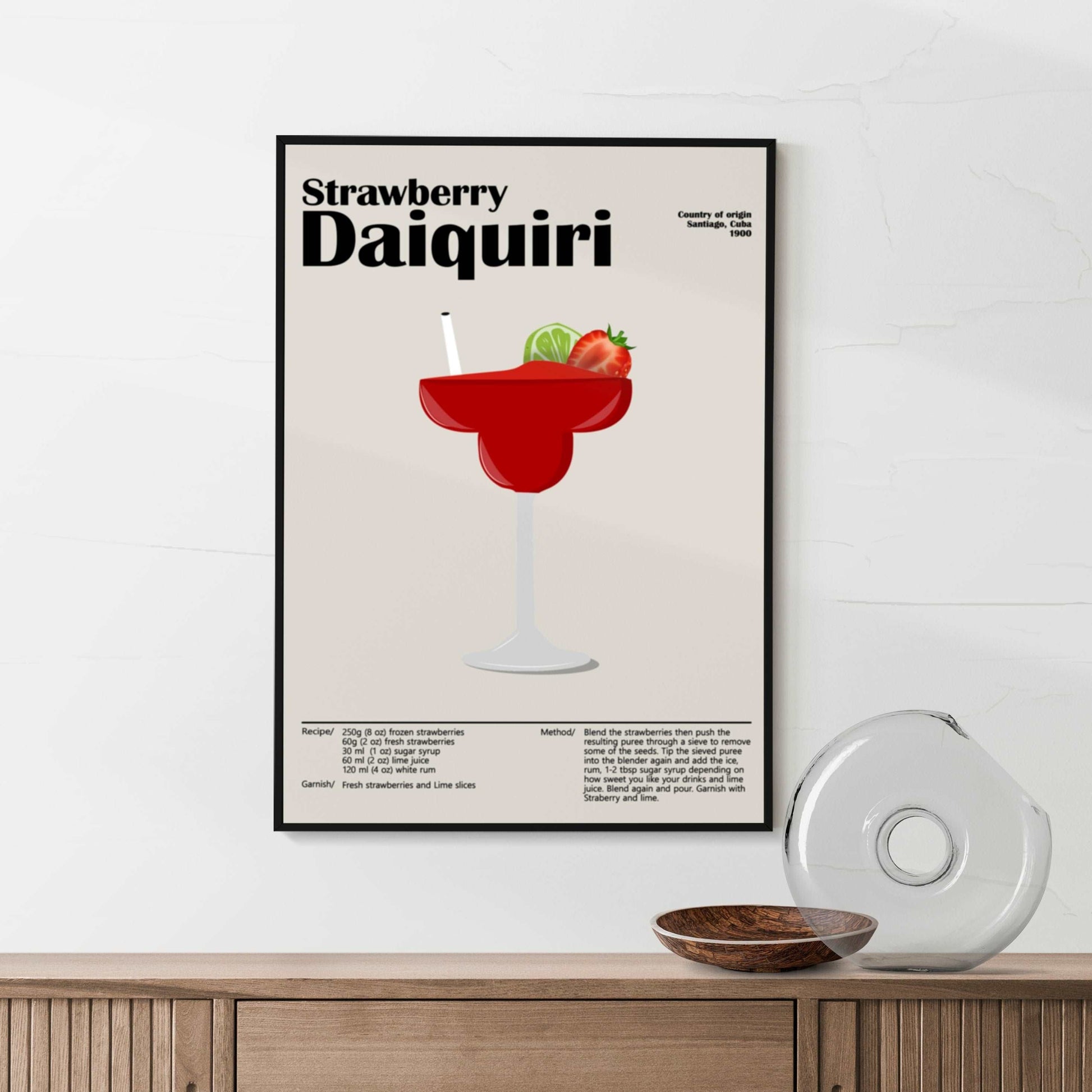 Strawberry daiquiri Cocktail Poster - Poster Kingz