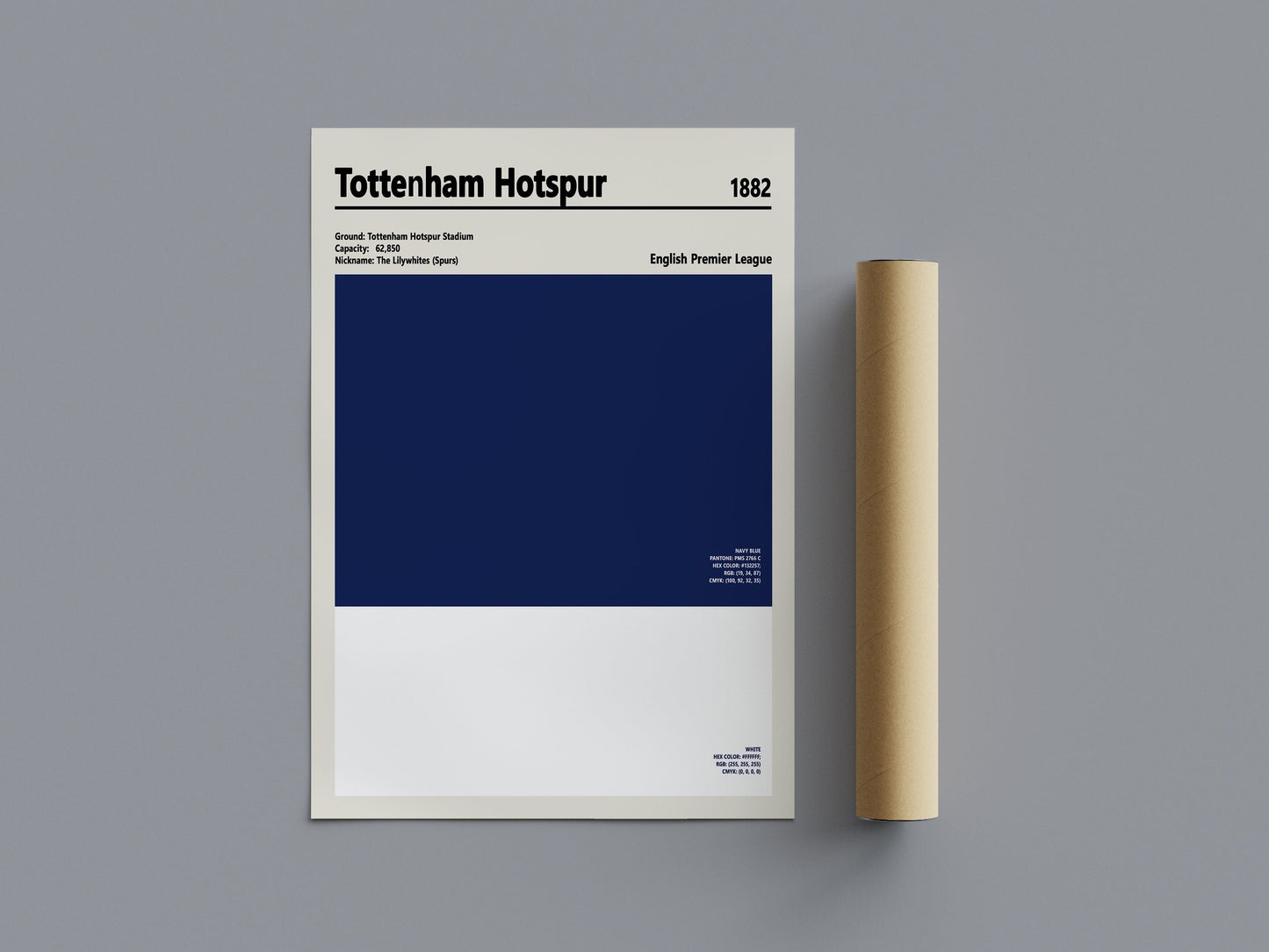 Tottenham Hotspur Football Soccer Color Swatch Poster - Poster Kingz